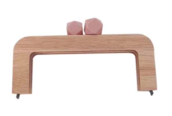 Çanta Aksesuar 20 Cm Açık Renk Ahşap Burs Pudra Toplu
