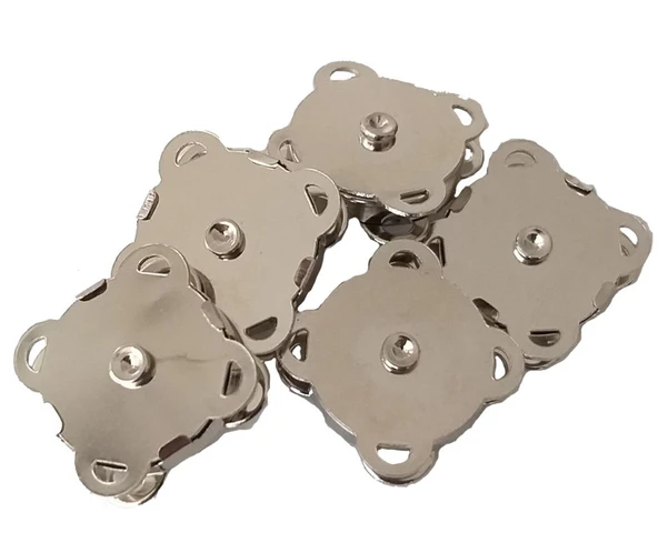 Çanta Aksesuar Örgü Çantaya Dikmeli Mıknatıs Gümüş Renk 10 Lu Paket ürün görseli 1