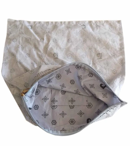 Çanta Aksesuar 28X28 Cm Dikilmiş Fermuarlı Astar Pc Desen Açık Gri ürün görseli 1