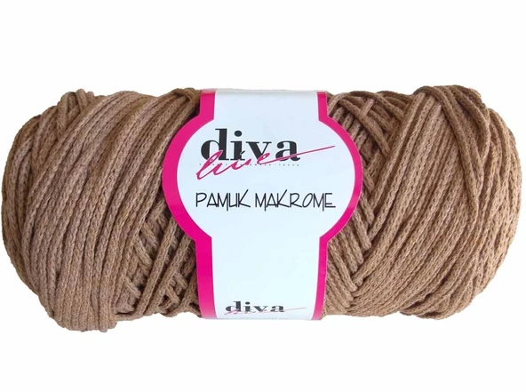 Çanta Aksesuar Diva Pamuk Makrome Kahve Renk Kalın