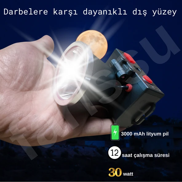 gold kama ultra yüksek güç profesyonel kafa feneri kafa lambası - 7