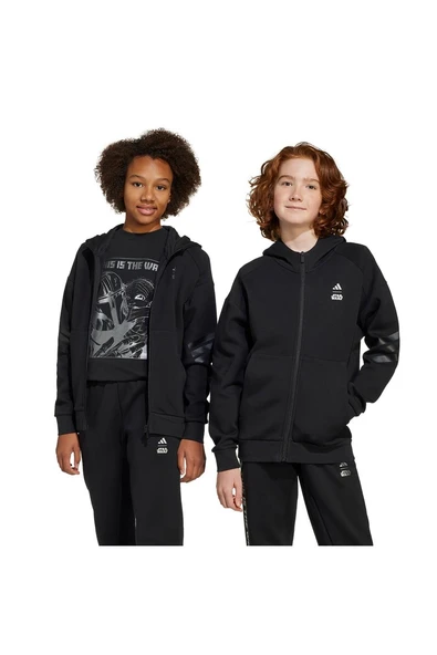 adidas Unisex Çocuk Siyah  Ceket J SW MNDO TT JF3634 - Resim 7