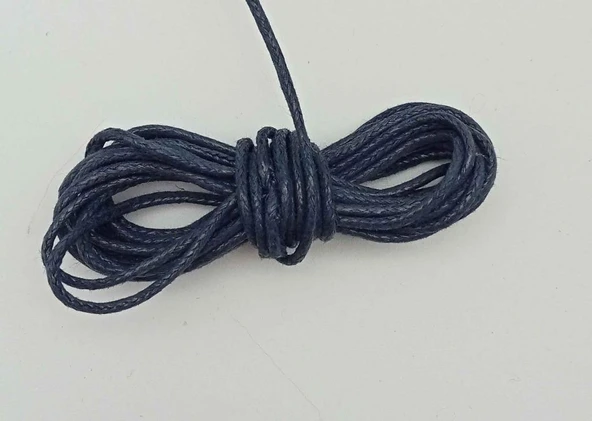 Çanta Aksesuar Lacivert Mumlu Koton İp 5 Metre ürün görseli 1