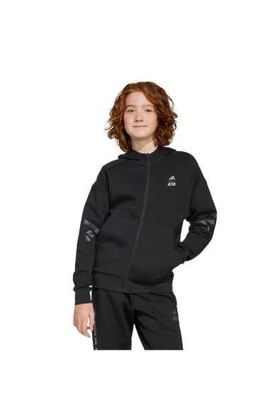 adidas Unisex Çocuk Siyah  Ceket J SW MNDO TT JF3634 ürün görseli 1