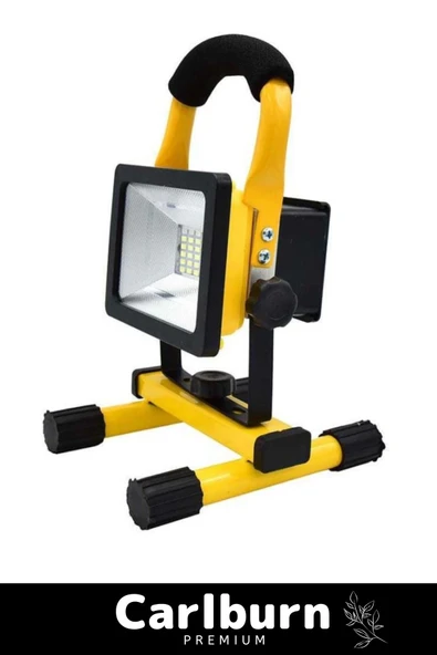 Premium 2400 Lümen IP44 Su Geçirmez 4400 Lityum Pil 100 Metre Menzilli Şarjlı Spot Lamba Projektör - 4