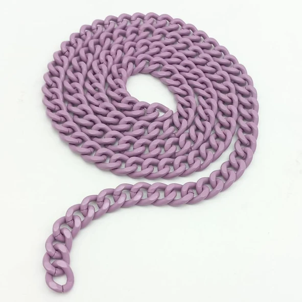 Çanta Aksesuar Renkli Metal Zincir Mor 120 Cm