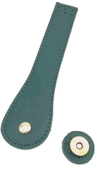 Çanta Aksesuar Gerçek Deri Armut Model Kapak Yeşil Light Gold Metalli