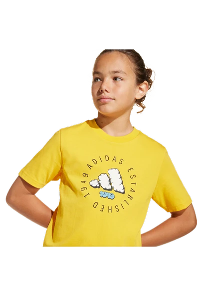 adidas Unisex Çocuk Sarı  T-Shirt J FUN TEE JI6688 - Resim 4