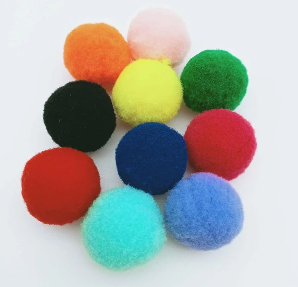 Çanta Aksesuar Karışık Renk 2.5 Cm Ponpon 10Lu