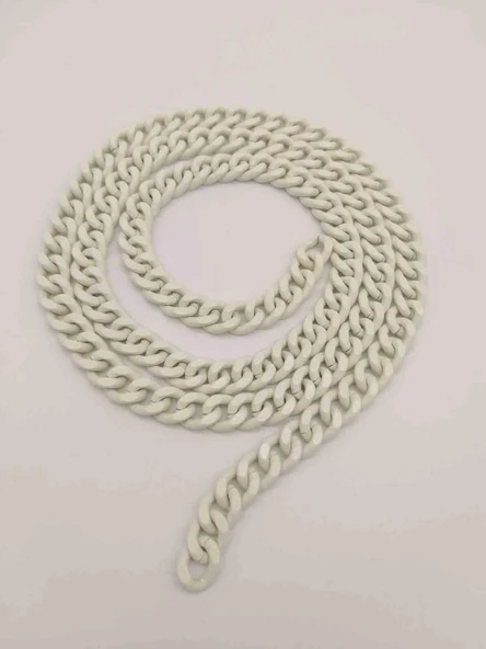 Çanta Aksesuar Renkli Metal Zincir Buz Beyazı 120 Cm
