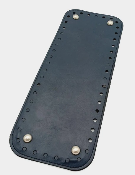 Çanta Aksesuar Suni Deri Lacivert Renk 30X12 cm Dikdörtgen Çanta Tabanı (Gümüş Aparatlı) ürün görseli 1