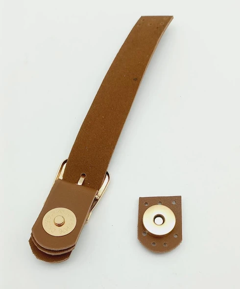 Çanta Aksesuar Tek Kat 18 Cm Suni Deri Siyah Kapak Light Gold Metal - 2