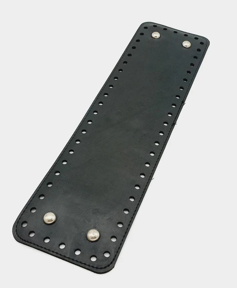 Çanta Aksesuar Suni Deri Siyah Renk 35X10 cm Dikdörtgen Çanta Tabanı (Gümüş Aparatlı) ürün görseli 1