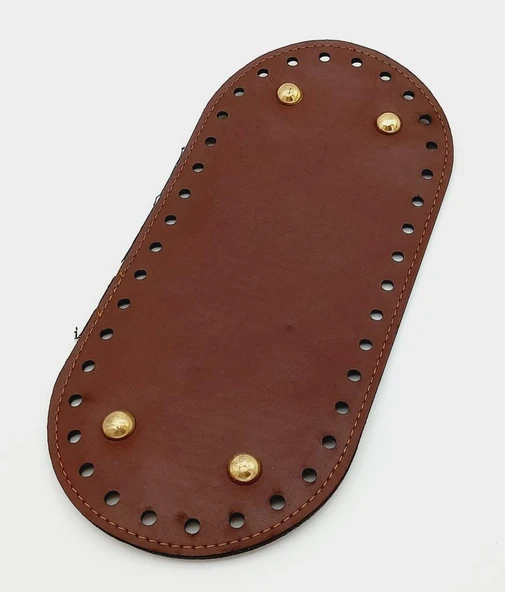 Çanta Aksesuar Suni Deri Bordo Renk 25X12 cm Oval Çanta Tabanı (Light Gold Aparatlı)