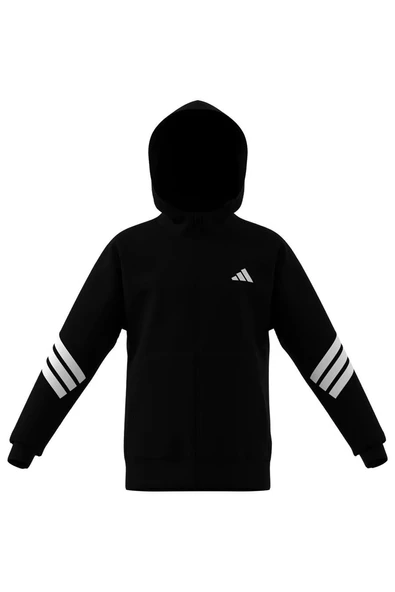 adidas Unisex Çocuk  Siyah  Ceket J FI 3S FZ HD JJ4801 - Resim 8