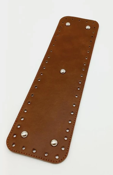 Çanta Aksesuar Suni Deri Taba Renk 35X10 cm Dikdörtgen Çanta Tabanı (Gümüş Aparatlı)