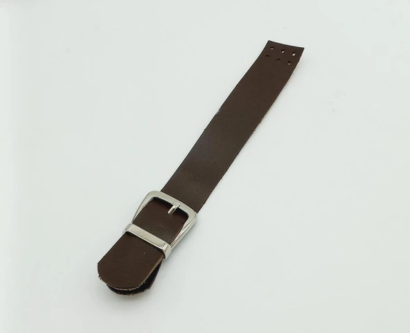Çanta Aksesuar Tek Kat 18 Cm Suni Deri Kahverengi Kapak Gümüş Metal