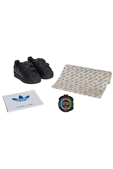 adidas Bebek Siyah  Sneaker SUPERSTAR LED LIGHTS CF I JI0512 - 11