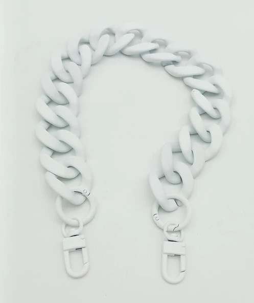 Çanta Aksesuar 50x3.3 cm Beyaz Renk Buzlu (Mat) Zincir ürün görseli 1