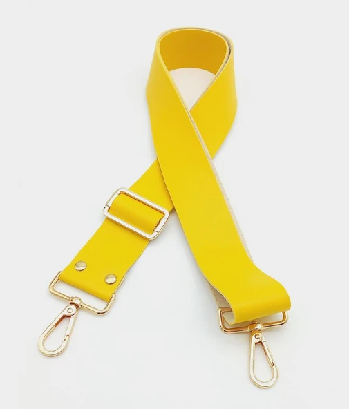 Çanta Aksesuar Suni Deri Sarı 120X4 Cm Çanta Sapı Kalsap Light Gold Metalli ürün görseli 1