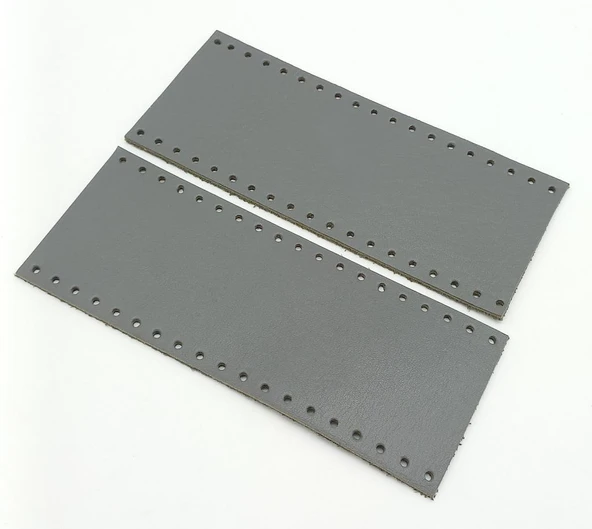 Çanta Aksesuar Gri Gerçek Deri Tutma Sapı 15X6 Cm Simit Sap