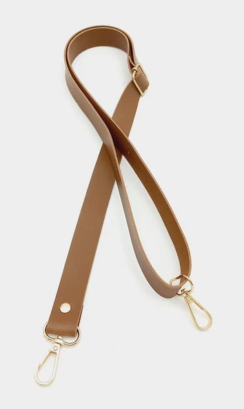 Çanta Aksesuar Suni Deri Ayarlı Çanta Sapı 120X2.4 Cm Taba Light Gold Metal ürün görseli 1