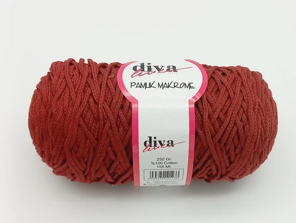 Çanta Aksesuar Diva Pamuk Makrome Açık Bordo (Kalın)