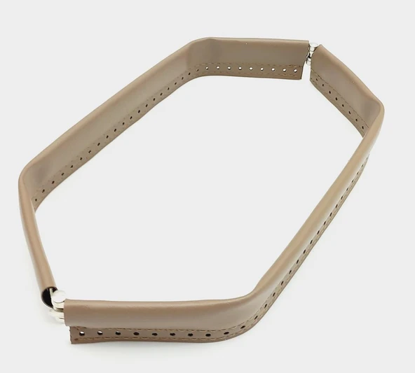 Çanta Aksesuar Vizon Renk Derili Metal Çanta Ağzı 33 Cm