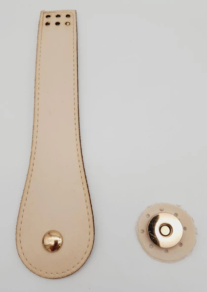Çanta Aksesuar Suni Deri Armut İstiridye Model Kapak Krem Light Gold Metalli