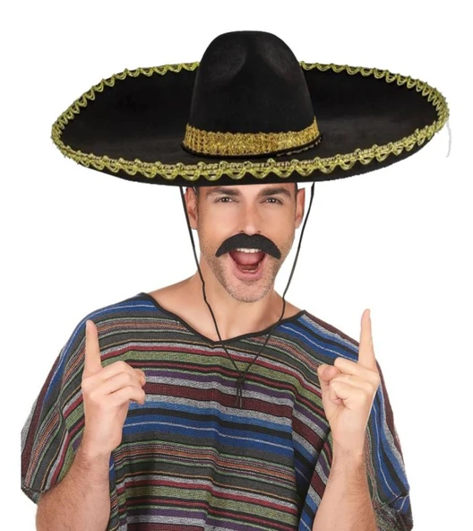 Nessiworld Sombrero Meksika Şapkası Mariachi Altın Şeritli Yetişkin Boy - 4