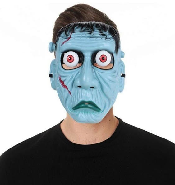 Nessiworld Frankenstein Temalı Sallanan Oynar Gözlü Maske - 4