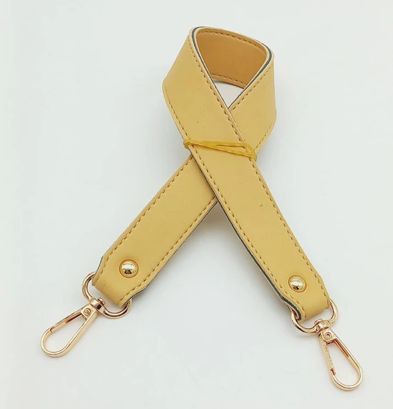 Çanta Aksesuar Sarı Renk 42X2.5 Cm Kancalı Sap Light Gold Metalli