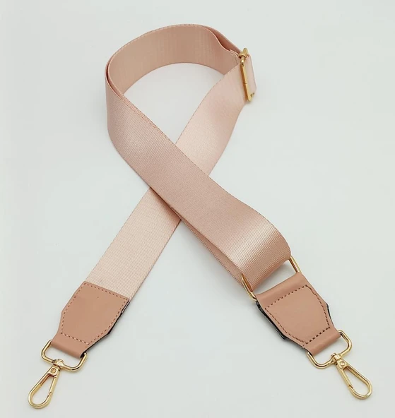Çanta Aksesuar Suni Derili Polyester Kolon 120X4 Cm Pudra Light Gold Metalli