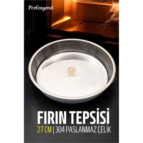 ModaCar Çelik Fırın Tepsisi 27 cm 304 Paslanmaz Çelik