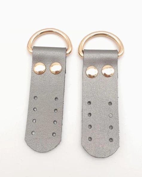 Çanta Aksesuar Parlak Gri Tek Kat Suni Deri Sapucu Böce Light Gold Metalli ürün görseli 1