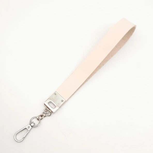 Çanta Aksesuar Krem Tek Kat Suni Deri Zincirli Elcik Gümüş Metal - Resim 3