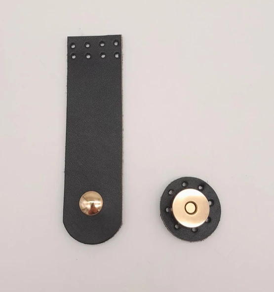 Çanta Aksesuar 11x3 cm Siyah Gerçek Deri Düz Çanta Kapağı Light Gold Metalli