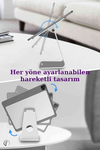 iPad Air 11 inç  6. Nesil Serisi Fuchsia FS609 Magnetik Yapışan Tablet Standı - 8