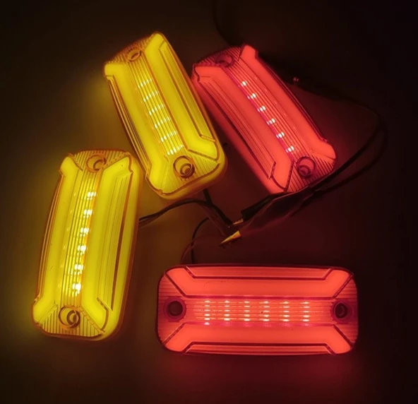 6 Adet Neon Ledli Yan Dorse Kasa Lambası 12-24 Volt Melek Kanadı Turuncu - Resim 3