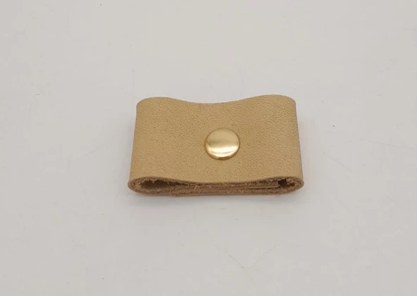 Çanta Aksesuar Ham Doğal Renk Gerçek Deri Büzgülük Light Gold Metalli ürün görseli 1