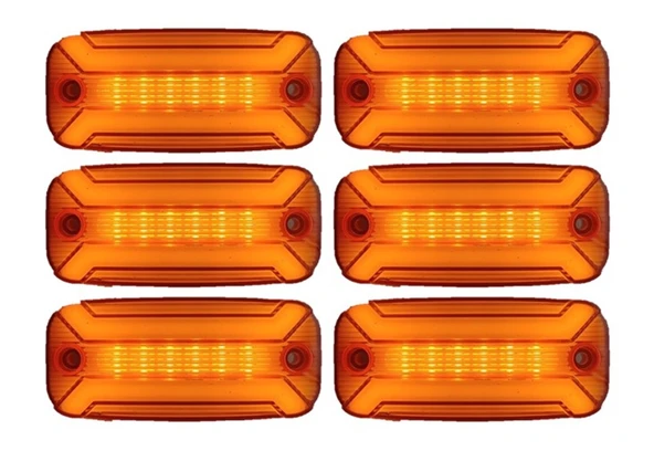 6 Adet Neon Ledli Yan Dorse Kasa Lambası 12-24 Volt Melek Kanadı Turuncu ürün görseli