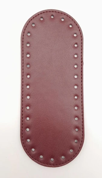 Çanta Aksesuar Suni Deri Bordo 20X8 cm Oval Çanta Tabanı