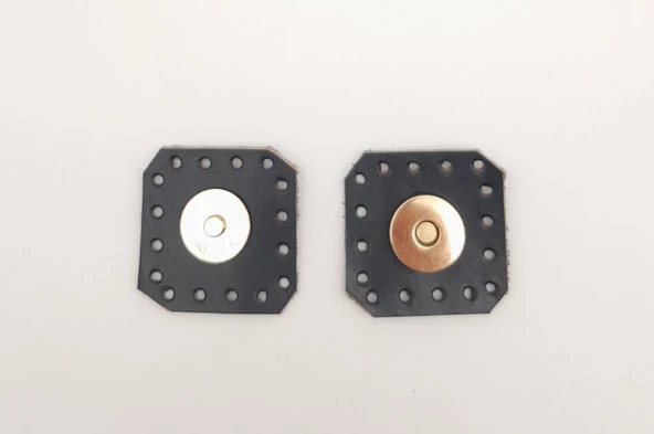 Çanta Aksesuar Lacivert Gerçek Derili Kare Mıknatıslı Çıtçıt Light Gold Metalli ürün görseli 1