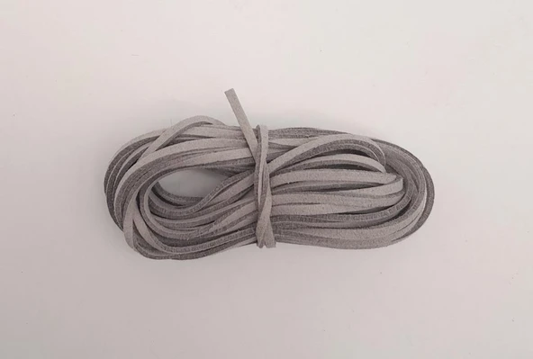 Çanta Aksesuar 5 metre Açık Gri Nubuk Deri İp No:16 ürün görseli 1