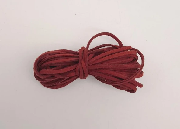 Çanta Aksesuar 5 metre Bordo Nubuk Deri İp No:13