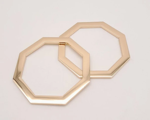 Çanta Aksesuar 10 cm Sekizgen Light Gold Metal Çanta Sapı