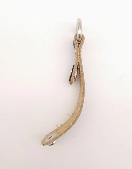 Çanta Aksesuar Mor Gerçek Deri Çıtçıtlı Sapucu Böce Gümüş Metalli 1 Adet - Resim 2