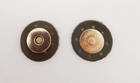 Çanta Aksesuar Haki Yeşili Suni Derili Mıknatıslı Çıtçıt Light Gold Metalli