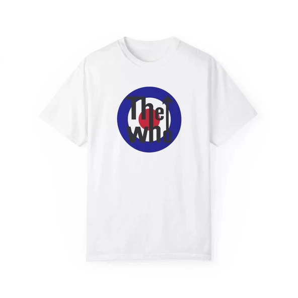 Unisex The Who Baskılı Beyaz Basic Tshirt