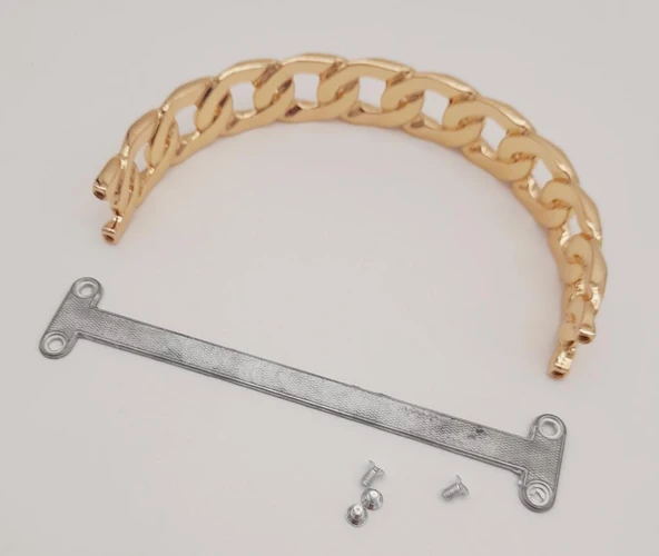 Çanta Aksesuar Kalın Zincir Model Light Gold Çanta Tutma Sapı - 4